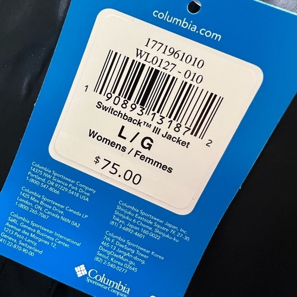 Columbia Switchback III Hooded Packable Jacket black size L - Picture 8 of 9